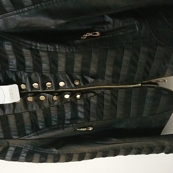 Drôle De Copine French Military Black Vegan Leather Jacket S/M - Picture 5 of 9